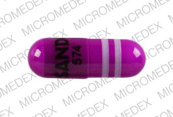 Purple Capsule pill with imprint S;SANDOZ;574 — Amlodipine besylate and benazepril hydrochloride Amlodipine besylate 10 mg;benazepril hydrochloride 20 mg; (view 2)